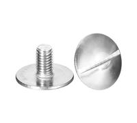 sourcing map M5x10mm Extra Large Flat Head Slotted Screws, 5pcs 304 Stainless Steel Round Head Bolts