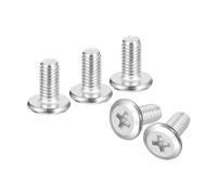 sourcing map M5x10mm Flat Round Head Phillips Head Screws, 10Pcs 304 Stainless Steel Phillips Drive Machine Screw, Full Thread, Bright Finish, Furniture Screw Connection Bolt Screw