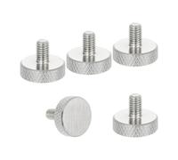 sourcing map M5x10mm Knurled Thumb Screws, 304 Stainless Steel Flat Head Thumb Screws Metric Diamond Knurled Head Bolts Grip Knobs Hand Tighten Thread Fasteners, 10mm Dia. 5 Pcs