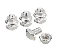 sourcing map M5x10mm T Slot Drop-in Bolt and M5 Hexagon Flange Nut Set, 40 Sets Hammer Head T-Bolt T Shape Stud Sliding Screw for 20 Series Aluminum Profile