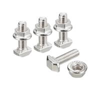 sourcing map M5x12mm T Slot Drop-in Bolt and M5 Hexagon Flange Nut Set, 20 Sets Hammer Head T-Bolt T Shape Stud Sliding Screw for 20 Series Aluminum Profile