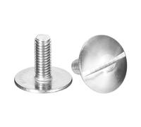 sourcing map M5x14mm Extra Large Flat Head Slotted Screws, 2pcs 304 Stainless Steel Round Head Bolts