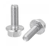 sourcing map M5x16mm Hex Serrated Flange Bolts Screws Metric Thread 304 Stainless Steel 25pcs