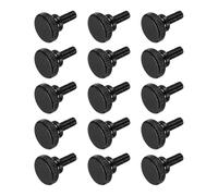 sourcing map M5x16mm Knurled Thumb Screws, Black Steel Flat Head Thumb Screws Zinc Plated Metric Knurled Head Bolts with Shoulder Grip Knobs Hand Tighten Thread Fasteners, 15 Pcs