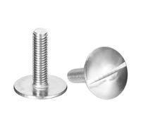 sourcing map M5x20mm Extra Large Flat Head Slotted Screws, 2pcs 304 Stainless Steel Round Head Bolts