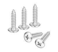 sourcing map M5x20mm Flat Head Phillips Drive Self Tapping Screws, 304 Stainless Steel Cross Drive Fastener Screws, Silver, Pack of 50