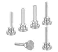 sourcing map M5x20mm Knurled Thumb Screws, 304 Stainless Steel Diamond Head Thumb Screws Metric Knurled Head Bolts with Shoulder Grip Knobs Hand Tighten Thread Fasteners, 16mm Dia. 6 Pcs