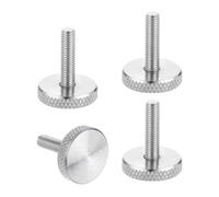 sourcing map M5x20mm Knurled Thumb Screws, 304 Stainless Steel Flat Head Thumb Screws Metric Diamond Knurled Head Bolts Grip Knobs Hand Tighten Thread Fasteners, 20mm Dia. 4 Pcs