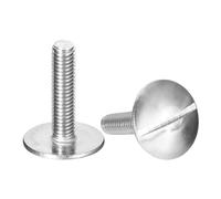 sourcing map M5x22mm Extra Large Flat Head Slotted Screws, 5pcs 304 Stainless Steel Round Head Bolts