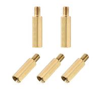 sourcing map M5x25mm+7mm Male-Female Brass Hex PCB Motherboard Spacer Standoff for FPV Drone Quadcopter, Computer & Circuit Board 5pcs
