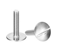 sourcing map M5x25mm Extra Large Flat Head Slotted Screws, 5pcs 304 Stainless Steel Round Head Bolts