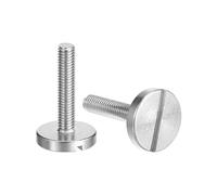 sourcing map M5x25mm Slotted Round Large Flat Head Screws, 2pcs 304 Stainless Steel Slotted Decoration Screws
