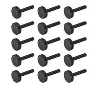 sourcing map M5x30mm Knurled Thumb Screws, Black Steel Flat Head Thumb Screws Zinc Plated Metric Knurled Head Bolts Grip Knobs Hand Tighten Thread Fasteners, 15 Pcs