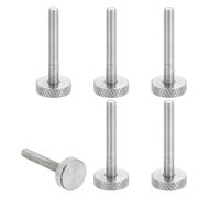 sourcing map M5x35mm Knurled Thumb Screws, 304 Stainless Steel Flat Head Thumb Screws Metric Diamond Knurled Head Bolts Grip Knobs Hand Tighten Thread Fasteners, 16mm Dia. 6 Pcs