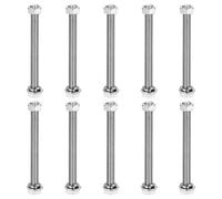 sourcing map M5x55mm Screws Bolts,Nuts,Flat&Lock Washers Kit,10 Sets | Hex Head Assortment,304 Stainless Steel,Fully Threaded,Bright Finish for Home,Electronic,Machine