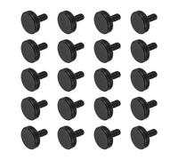 sourcing map M5x6mm Knurled Thumb Screws, Black Steel Flat Head Thumb Screws Zinc Plated Metric Knurled Head Bolts Grip Knobs Hand Tighten Thread Fasteners, 15 Pcs