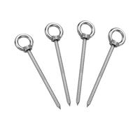 sourcing map M5x80mm Eye Hooks 4.1x1x1 Inch 304 Stainless Steel Eye Bolts Hammock Hooks for Screw Eyes Hanging Swing, Yoga Hammock Stand, Pack of 4