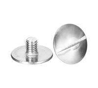 sourcing map M5x8mm Extra Large Flat Head Slotted Screws, 2pcs 304 Stainless Steel Round Head Bolts
