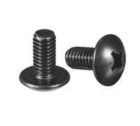 sourcing map M6-1 x 12mm Truss Head Phillips Machine Screws, Full Thread, Phillips Drive, 304 Stainless Steel 18-8, Black Oxide Finish, Quantity 20
