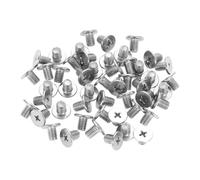 sourcing map M6-1 x 8mm 50Pcs Flat Round Head Screws 304 Stainless Steel Phillips Drive Machine Screws Hardware Fastener for Furniture Connection