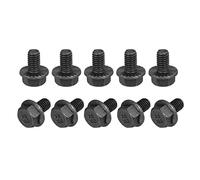sourcing map M6-1x10mm Hex Serrated Flange Bolts 10.9 Grade Carbon Steel Screws 40pcs