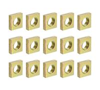 sourcing map M6-1x3.2 Square Nuts, Carbon Steel Zinc Plated Coarse Thread Square Nuts Fasteners for Home Repairs and Professional Engineering Nut, Colorful 15pcs