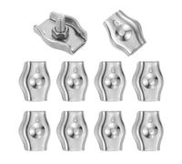 sourcing map M6 304 Stainless Steel Single Wire Rope Clips, Cable Clamp Fixing Clips for 5mm to 5.5mm Diameter Wire Rope Fastener, 10pcs