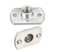 sourcing map M6 Carbon Steel Slab Base T-Shaped 2 Projection Weld Nuts Pack of 25