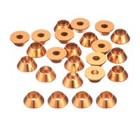 sourcing map M6 Cone Cup Countersunk Washers, 50 Pcs Anodized Aluminum Gaskets Cup Head Washer Gasket, Cup Screw Counterbore Gasket for Mechanical Accessories Parts, Orange