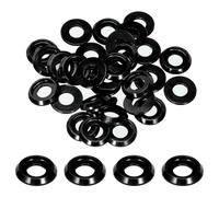 sourcing map M6 Cone Cup Countersunk Washers,Hole Dia 6mm/0.24" Aluminum Gaskets Cup Head Washer Gasket for Screw RC/FPV/PC/Drone/Mechanical Accessories Model Parts,Pack of 30(Black)