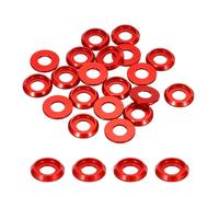 sourcing map M6 Cone Cup Countersunk Washers,Hole Dia 6mm/0.24" Aluminum Gaskets Cup Head Washer Gasket for Screw RC/FPV/PC/Drone/Mechanical Accessories Model Parts,Pack of 20(Red)