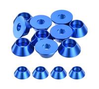sourcing map M6 Cone Cup Washers,Anodized Aluminum Gaskets Cup Head Washer Gasket for Screw RC/FPV/PC/Drone/Mechanical Accessories Model Parts, Pack of 10 (Dark blue)