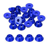 sourcing map M6 Cone Cup Washers, Anodized Aluminum Gaskets Cup Head Washer Gasket for Screw RC/FPV/PC/Drone/Mechanical Accessories Model Parts, Pack of 20 (Dark Blue)