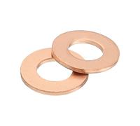 sourcing map M6 Flat Washer, 25 Pcs Copper Ring Flat Washers 12mm OD Metal Sealing Gasket Ring for Screws Bolts Nuts