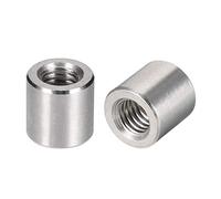 sourcing map M6 Round Connector Nuts, 304 Stainless Steel Coupling Nut 10mm/0.39inch Length,Pack of 5
