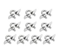 sourcing map M6 Round U-Bolts, 10 Sets 10mm(0.39") Inner Width 28.5mm(1.12") Length 201 Stainless Steel U-Clamp Bolt with Plates & Nuts for Automobile, Trailer, Boat Trail, Silver