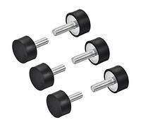 sourcing map M6 Rubber Mounts, 6pcs Male Thread Vibration Isolator Shock Absorber, for Garage Motor Air Compressor Car Boat Bobbins, D20mmxH10mm