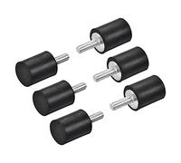 sourcing map M6 Rubber Mounts, 6pcs Male Thread Vibration Isolator Shock Absorber, for Garage Motor Air Compressor Car Boat Bobbins, D20mmxH25mm