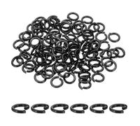 sourcing map M6 Spring Lock Washer, 304 Stainless Steel Split Lock Washers for Screws Bolts Cars Construction Machinery Black Pack of 100