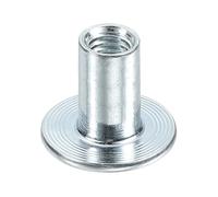 sourcing map M6 T-nuts, 12pcs Carbon Steel Tee Nut Round Base Weld Nuts 15mm Height Through Hole Flange Insert Female Thread Plate Nuts, Silver