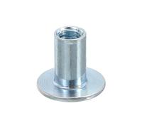 sourcing map M6 T-Nuts, 12pcs Carbon Steel Tee Nut Round Base Weld Nuts 15mm Height Through Hole Flange Insert Female Thread Plate Nuts