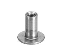 sourcing map M6 T-Nuts, 12pcs Carbon Steel Tee Nuts, Round Base Weld Nuts 20mm Height Through Hole Flange Insert Female Thread Plate Nuts