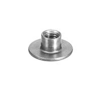 sourcing map M6 T-Nuts, 12pcs Carbon Steel Tee Nuts, Round Base Weld Nuts 8mm Height Through Hole Flange Insert Female Thread Plate Nuts
