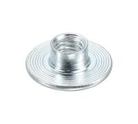 sourcing map M6 T-nuts, 50pcs Carbon Steel Tee Nut Round Base Weld Nuts 6mm Height Through Hole Flange Insert Female Thread Plate Nuts, Silver
