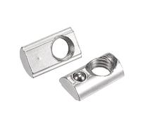 sourcing map M6 T Slot Nuts Roll in Spring T-nut with Ball Carbon Steel for 2020 Series Aluminum Extrusion Profile Rail with 6mm Slot 30Pcs