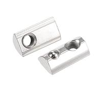 sourcing map M6 T Slot Nuts Roll in Spring T-nut with Ball Carbon Steel for 3030 Series Aluminum Extrusion Profile Rail with 8mm Slot 30Pcs
