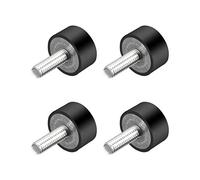 sourcing map M6 Thread Rubber Mounts,Vibration Isolators,Cylindrical Shock Absorber with Studs 20 x 10mm 4pcs
