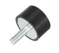 sourcing map M6 Thread Rubber Mounts, Vibration Isolators, Cylindrical Shock Absorber with Studs 25 x 15mm