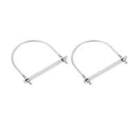 sourcing map M6 U-Bolts, 2 Sets 114mm(4.49") Inner Width 133mm Length 304 Stainless Steel Round Bend U Clamp with Nuts and Plates for Ski Boat, Fishing Boat