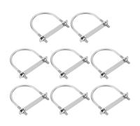 sourcing map M6 U-Bolts, 8 Sets 63mm(2.48") Inner Width 83mm Length 304 Stainless Steel Round Bend U Clamp with Nuts and Plates for Ski Boat, Fishing Boat